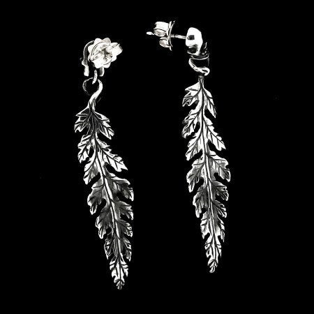 EARRING - LEAF AND SKULL