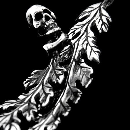 EARRING - LEAF AND SKULL